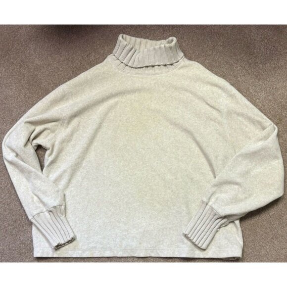 J. Jill Womens Size Large Ivory Loose Turtle Neck Soft Pullover Knit Sweater. - Picture 1 of 4